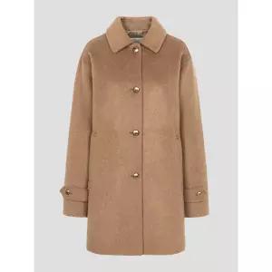 [국내정품] 빈폴 BEANPOLE LADIES 울 알파카 핸드메이드 미디움 코트 - 옐로이시 브라운 2538683