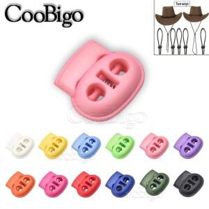 스토퍼 코드 잠금 콩 토글 클립 의류 신발 끈 스포츠웨어 로프 액세서리 플라스틱 혼합  5mm 구멍 10 개