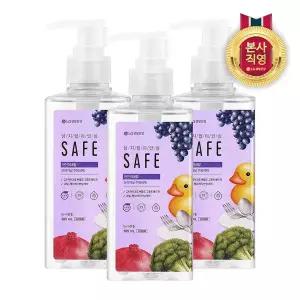 엘지생활건강 세이프 주방세제 천연미네랄 오리지널 용기형 385ml 3개 친환경 안심 세정