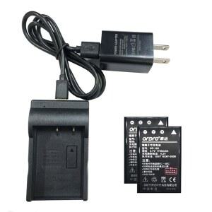 ORDRO HDR-AC3 캠코더용 배터리 및 충전기, NP-120 1700mAh 리튬 2개 포함, AC3 / AC5 AZ50 AZ30 V12 V7plus 디지털 비디오 카메라와 호환 가능