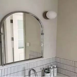 스테인리스 벽거울 욕실 빈티지 스테인레스 벽걸이 원형 조명 화장실거울