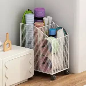 무조립 운동기구 보관함 이동식 다용도 정리함 폼롤러 요가매트 홈트 소도구 수납함 카트