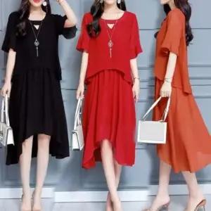 2523원피스 쉬폰치마원피스 쉬폰 여름치마원피 WFLMUQU