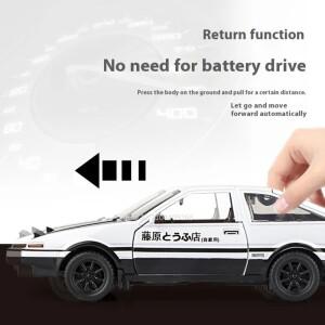 로렌지1:30 스케일 이니셜 D AE86 장난감 자동차 모델 합금 바디 고무 타이어 충격 흡수 풀백 시뮬레이션