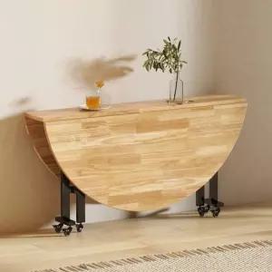 접이식 원형 원목 테이블 식탁 거실 보조 공간활용 폴딩