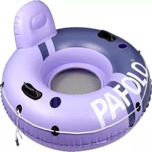 부유식 헤비 듀티용 리버 튜브 수영장 플로트 비치 레이크 래프팅용 53인치 풍선 메시 바닥이 있는