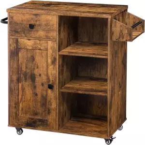 후브로 키친 아일랜드 서랍장이 있는 수납장 향신료 및 수건걸이가 주방 카트 공간 절약 조립 용이성