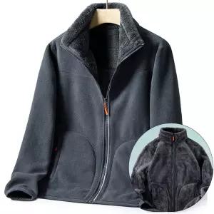 LND 남녀공용 양면 플리스 자켓 따뜻한 안감 털 후리스 집업 점퍼 겨울 아우터 남성 여성