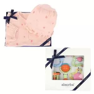 [갤러리아] (압소바말띠,출산,백일,아기외출복)클로이요루바디슈트+딸랑이5종세트(A11-12634)