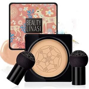 버섯 모양 에어 쿠션 CC 크림 파운데이션 보습 지속력 좋은 얼굴 화장품 자연스러운 밝은 톤 메이크업