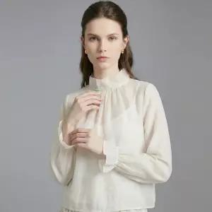 [샵앤] 국산 여성 반목 시스루 프릴 하객룩 블라우스 SIU-WBL-21018