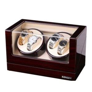 오토매틱 시계 와인더 워치 거치대 상자 4구 원목 보관함
