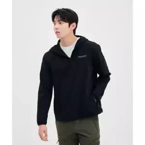 [디스커버리]남성 기능성 소재 반집업 후드티셔츠 (BLACK)DMHD37051-BKS 605145