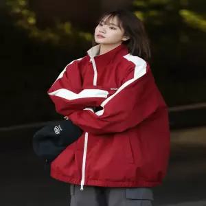 야구 자켓 재킷 점퍼 베이스볼 바시티 스타디움 잠바 빨간색과 흰색으로 양면 착용 가능 재킷으로 봄 가을