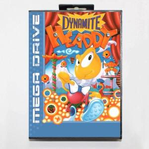 16비트 Sega Megadrive Genesis 시스템용 EUR 박스가 포함된 Dynamite Headdy MD 게임 카드