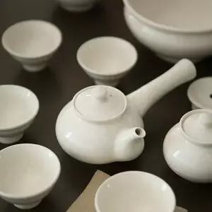 이천도자기 미색 5인 다기 풀세트 전통 찻잔 선물용 (WFGLNCS)