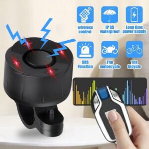 바이크 경보기 자전거 테일 무선 브레이크 USB 진동 기능이있는 110dB 라이트 제어 스마트 경보 도난방지 감지 원격 충전식 알람
