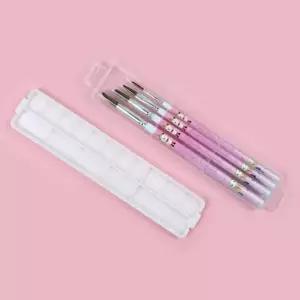 미니 미술 팔레트 핑크 붓과 물감 수채화 도구