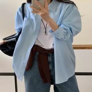 [엠디픽] 크레용 루즈핏 옥스포드 셔츠 85962 빅사이즈 여성의류