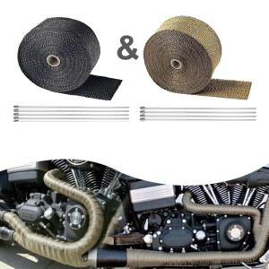 오토바이 열 테이프 배기 열 랩 머플러 열 실드 스테인레스 스틸 타이가있는 고온 절연 2 5cm 5m