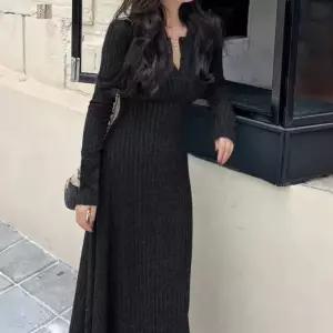 [페이릿][페이릿] 여린 슬림라인 골지 니트 롱 원피스