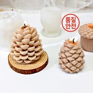 크리스마스 솔방울 양초 실리콘 몰드 3D 향 비누 석고 송진 공예 시멘트 선물 만들기