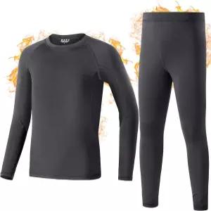 EoBeKee 보이즈 보온 속옷 세트 겨울용 울트라 소프트 플리스 안감 롱 존스 상하 방한 기본 레이어