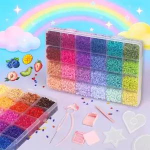 10405개 펄러 비즈 2.6mm 멜팅 비즈 세트 퓨즈 제작 키트 도구 보관함 디자이너 공예가 취미가들에게 완벽