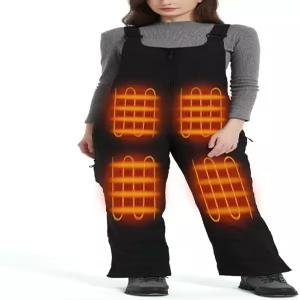 배터리 팩이 포함된 WUSTENKATZE 여성용 방수 단열 턱받이 오버롤