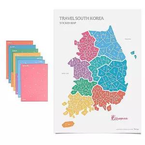 여행지도 스티커 커플 기록 우리나라 국산 추억 국내 대한민국 전도 한반도 보기 전국vwx199