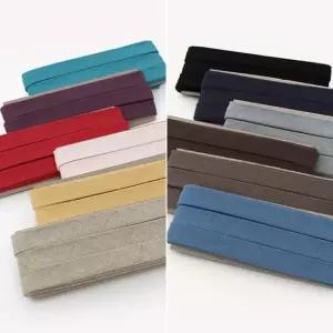 소잉데일리_코튼린넨 바이어스 테이프 15mm 11종 단색 가방 소품 의류 홈패션 면마