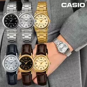 [카시오]여성 손목시계 아라비아 숫자 간호사 학생 가죽 메탈시계