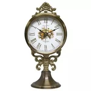 GB9072 무소음알람 탁상시계 앤틱주석장미로마숫자 W027714