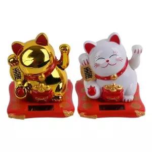 마네키네코 SQA747S6 개업 집들이 선물 손 흔드는 행운의 복 고양이 (색상랜덤) - 중