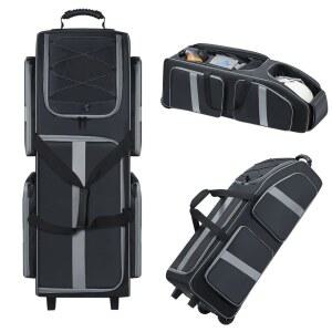 바퀴가 달린 롤링 축구 장비 가방, 장비용 35인치 대형 및 야구 포수 장비, 남성 용 포켓 4개가 있는 튼튼한 방수 스포츠 더플