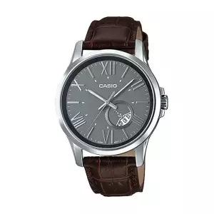 [신세계라이브쇼핑]카시오 MTP-E105L-8A 클래식 남성 아날로그 가죽 손목 시계