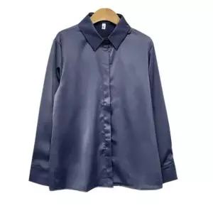 [하프클럽/]새틴실크블라우스 심플 오피스하객룩블라우스(다크블