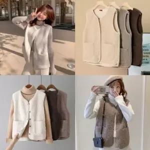 [라일리여성의류] Rly 후 양털 리스 당일발송 가을 무스탕 양털뽀글이