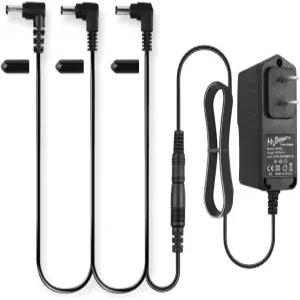 미스터 파워 기타 이펙트 전원 공급 어댑터 9V DC 1A(1000mA) 데이지 체인 코드 케이블 및 절연 캡(9V +