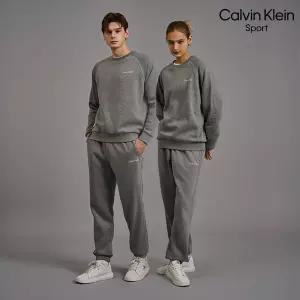 [캘빈클라인 스포츠] 에센셜 기모 맨투맨 셋업 남녀공용 3컬러 택1