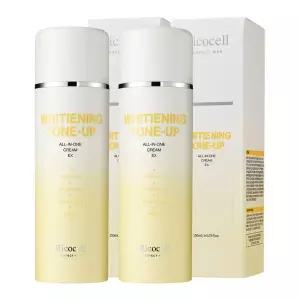 리코셀 퍼펙트 맨 화이트닝 톤업 올인원 크림 150ml 2개 / 산뜻 매끈 남성화장품 미백 온천수 5in1 코튼향