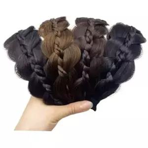 여성 헤어 머리띠 데일리 인조 장식 여성 꽈배기 머리띠 패션 가발