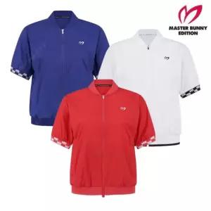 MASTER BUNNY 여성 소매단 로고 풀집업 반팔 점퍼 21-E1JP302