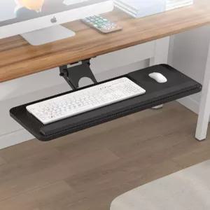 슬라이딩 키보드트레이 데스크 확장 높이조절 레일 탈부착 나사식 받침대