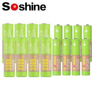 Soshine 게임패드 게임 컨트롤러 리모컨 장난감 카메라용 리튬 충전식 배터리, AA 1.5V, 1100mWh, 3300mWh