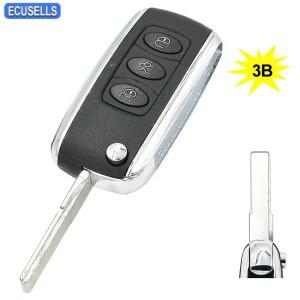 Ecusells 벤틀리  실버 측면 개조 3 단추 플립 원격 스마트 자동차 키 쉘 케이스  V-W B5 V-olkswagen용 하