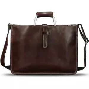 비즈니스 노트북용 빈티지 크로스바디 숄더 메신저백다크 커피 남녀용 천연 가죽 슬림 서류 가방