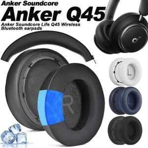 Anker Soundcore Life Space Q45 교체용 핑크 이어패드 헤드폰 이어머프 메쉬 메모리 커버 스폰지 프로틴