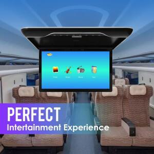 22인치 차량 루프 모니터 1080P 플립 스크린 탑 멀티미디어 비디오 천장 장착 디스플레이 (16색 앰비언트