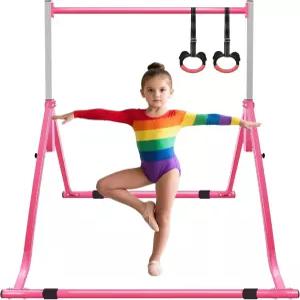 용 GYUEM 체조 바 조절 가능한 높이 수평 가정용 접이식 트레이닝 킵 실내/외 훈련용 주니어 장비